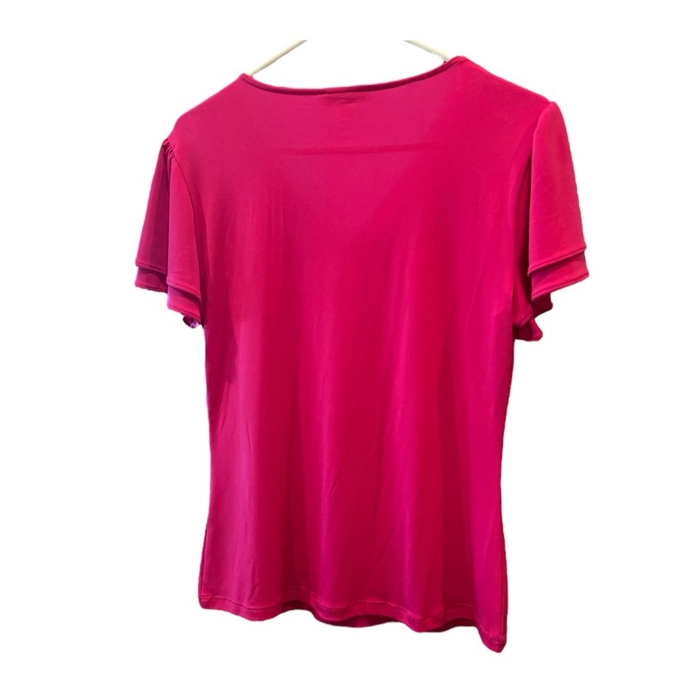 Calvin Klein Women's Fuchsia Short Sleeve Top - Picture 2 of 3